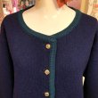 画像2: Green/Navy gold button knit cardigan