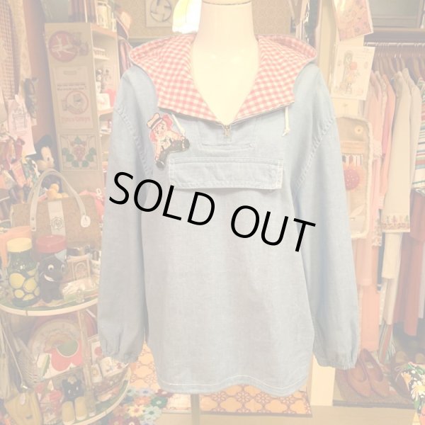 画像1: Gingham check hoodie pullover