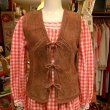 画像1: （SALE）Brown suede&knit vest