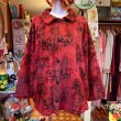 画像1: RD/BK Oriental bird pattern boa jacket