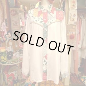 画像: Flower patchwork pattern shirt