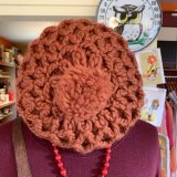 画像: Brown ponpon wool beret