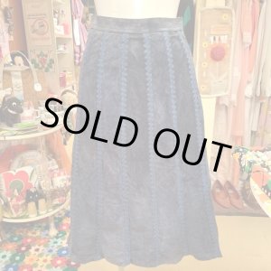 画像: Navy suede patchwork skirt