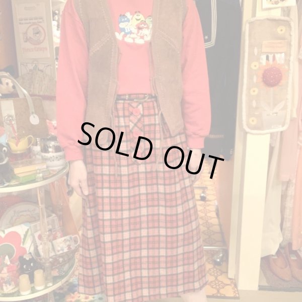 画像2: RD/BK Plaid wool skirt