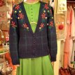 画像1: Flower embroidery wool cardigan