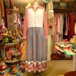 画像1: Dot&Flower pattern vintage dress