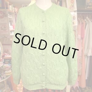 画像: 50'S Flower pattern wool cardigan