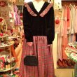 画像1: 2way Plaid&Velor dress