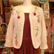 画像1: 50'S Rose motif mohair knit cardigan