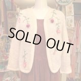 画像: 50'S Rose motif mohair knit cardigan