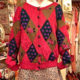 画像: (SALE) Vintage design knit wool cardigan