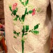 画像7: 60'S Flower pattern handmade wool cardigan