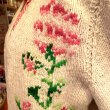 画像5: 60'S Flower pattern handmade wool cardigan