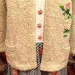 画像2: 60'S Flower pattern handmade wool cardigan