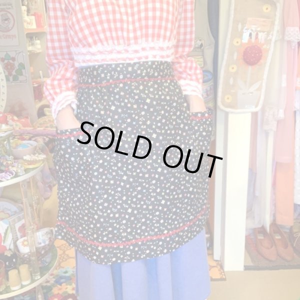 画像1: design flower pattern vintage apron