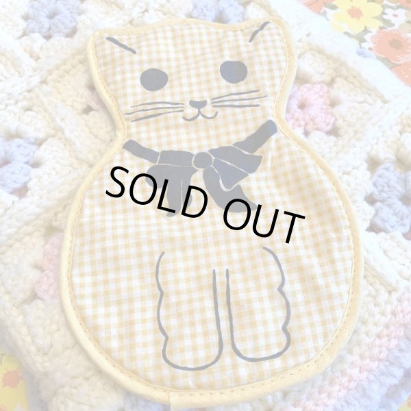 画像2: Gingham cat potholder