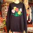 画像1: Tulip rubber print vintage sweat