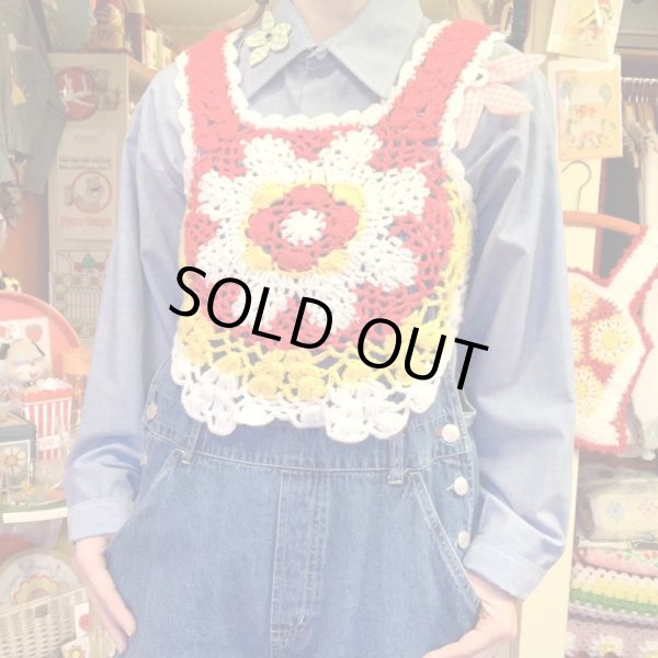 画像4: Vintage Granny flower motif knit bustier