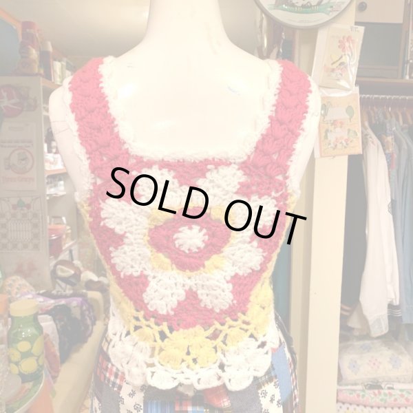 画像3: Vintage Granny flower motif knit bustier