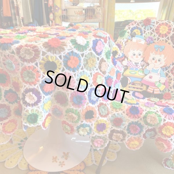 画像3: Vintage colorful flower knit rug