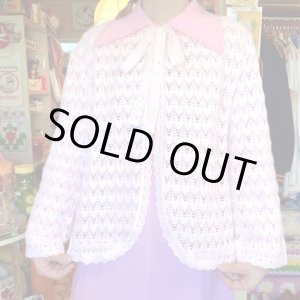 画像: Baby pink crochet cardigan