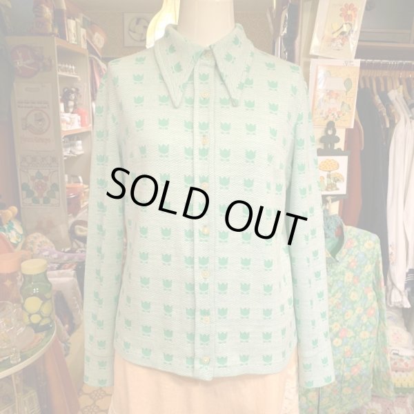 画像1: Vintage tulip poly shirt