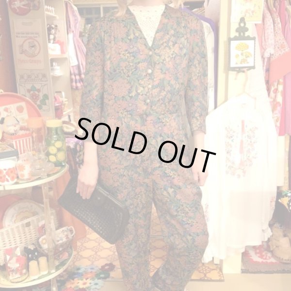 画像1: Gobelin flower pattern jumpsuit