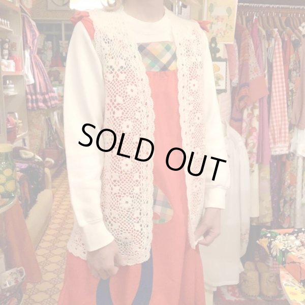 画像3: WH Flower pattern crochet vest