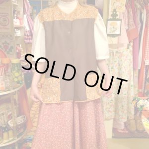 画像: Vintage flower pattern switching vest
