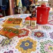 画像1: Vintage patchwork flower pattern tablecloth