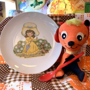 画像: 70'S Ye dress girl&dog dishes