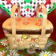 画像1: Vintage decoration wood basket