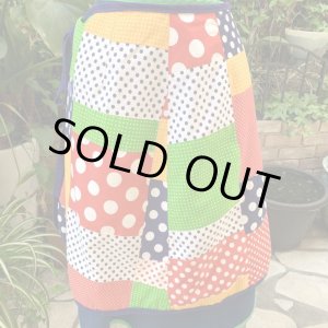 画像: 70'S Polka dots patchwork reversible apron skirt