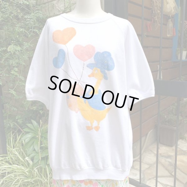 画像1: Vintage Heatballoon drawing duck printed short sleeve sweat