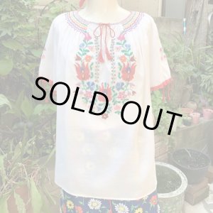 画像: Vintage Hungary kalocsa embroidery top
