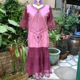 画像: Vintage embroidery hemlace dress