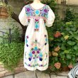 画像1: Vintage Wh mexican embroidery dress