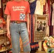 画像10: 70'S  Vintage colorful leather line denim culottes