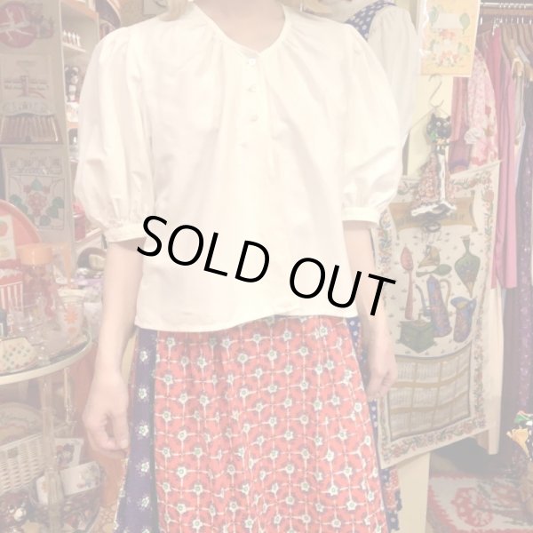 画像5: Vintage white cotton balloon sleeve blouse