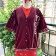 画像1: Vintage bordeaux/white baseball shirt