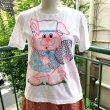 画像1: Easter rabbit paint printed tee