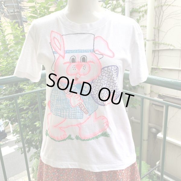 画像1: Easter rabbit paint printed tee