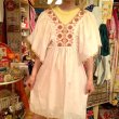 画像1: Vintage butterfly sleeve embroidery tunic dress