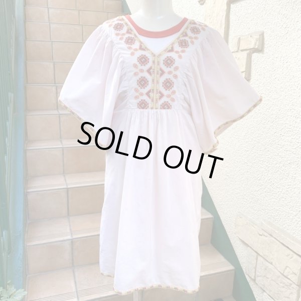 画像2: Vintage butterfly sleeve embroidery tunic dress