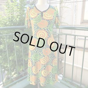 画像: 70'S Vintage popflower pattern dress