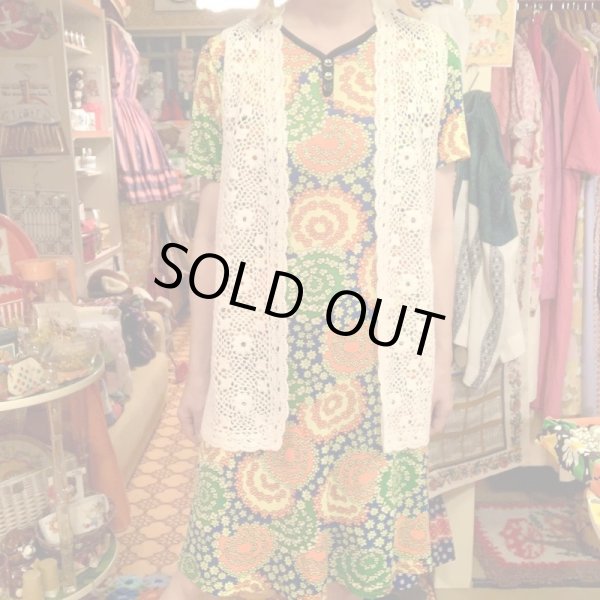 画像4: 70'S Vintage popflower pattern dress