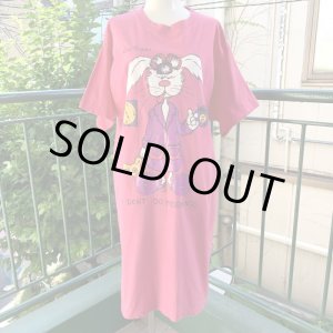 画像: Vintage Good morning rabbit printed tee dress