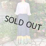 画像: (SALE) Vintage flower pattern switching fabric frill long skirt