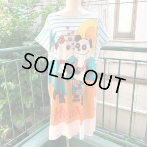 画像: Vintage hawaiian panda double sided printed tee