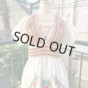 画像: Vintage OR/BG crochet  halter neck top